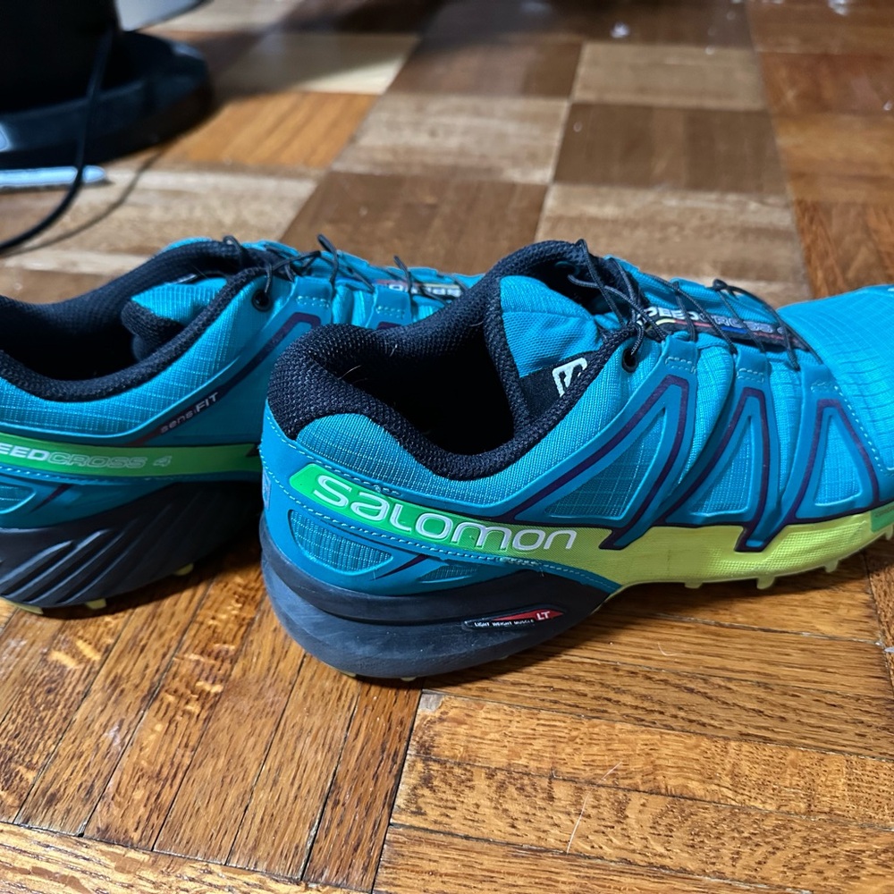 Salomon Teal and Lime Running Shoes